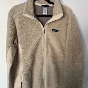 Patagonia Womens Retro X Deep Pile Sherpa fleece jacket - beige/tan - size XL